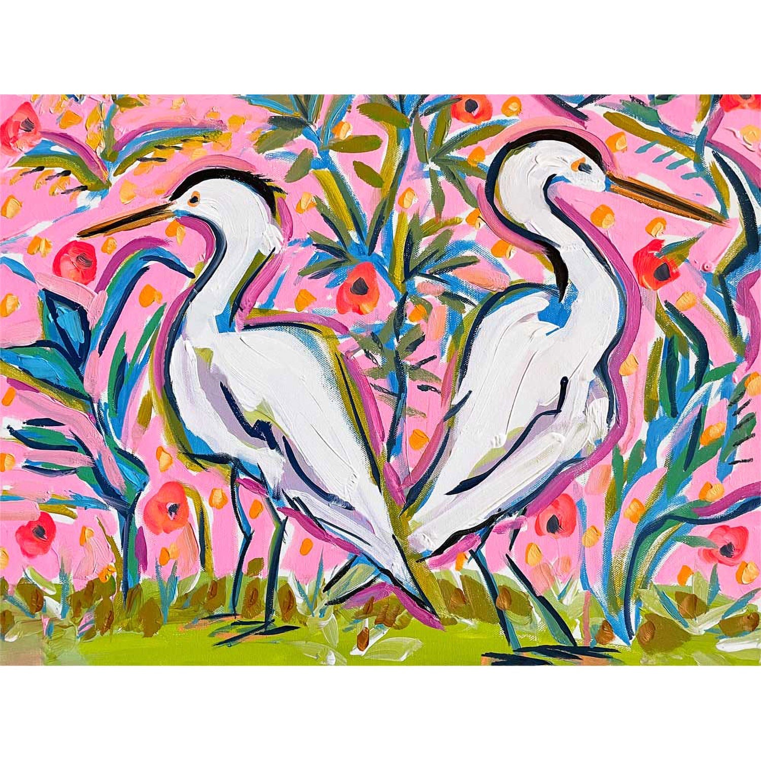 Egrets Joy Canvas Wall Art - GreenBox Art