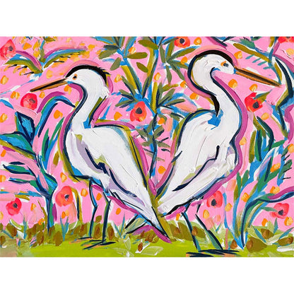 Egrets Joy Canvas Wall Art - GreenBox Art