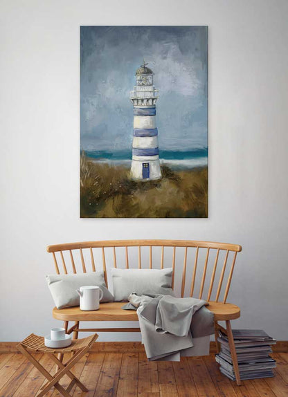 New England Lighthouse Canvas Wall Art - GreenBox Art