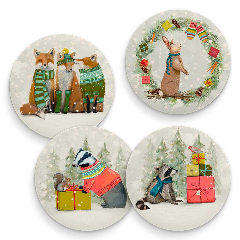 Holiday - Santa Claws - Set of 4 Coaster Sets