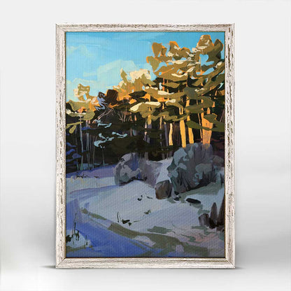 Snowy Pines Mini Framed Canvas