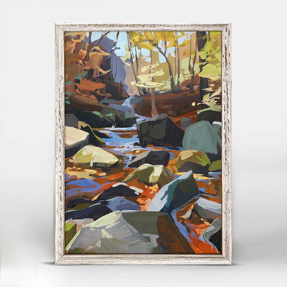 With The Flow Mini Framed Canvas - GreenBox Art