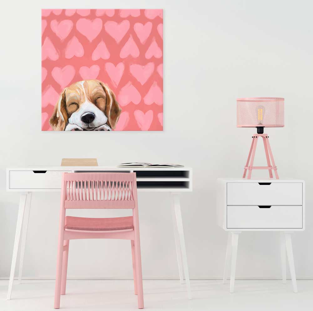 Valentine Pup Canvas Wall Art