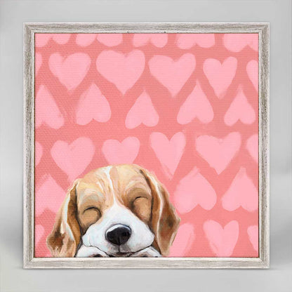 Valentine Pup Mini Framed Canvas