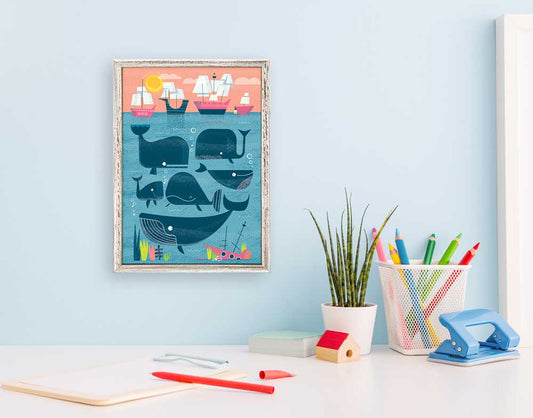 Whale Watch Mini Framed Canvas - GreenBox Art
