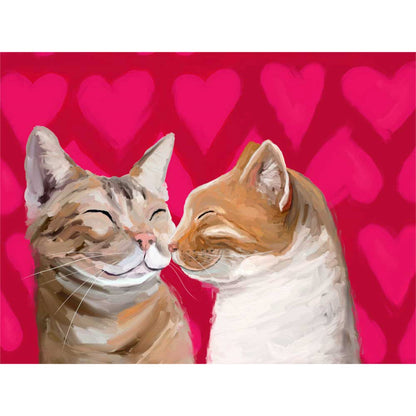 Valentine Cat Pair Canvas Wall Art