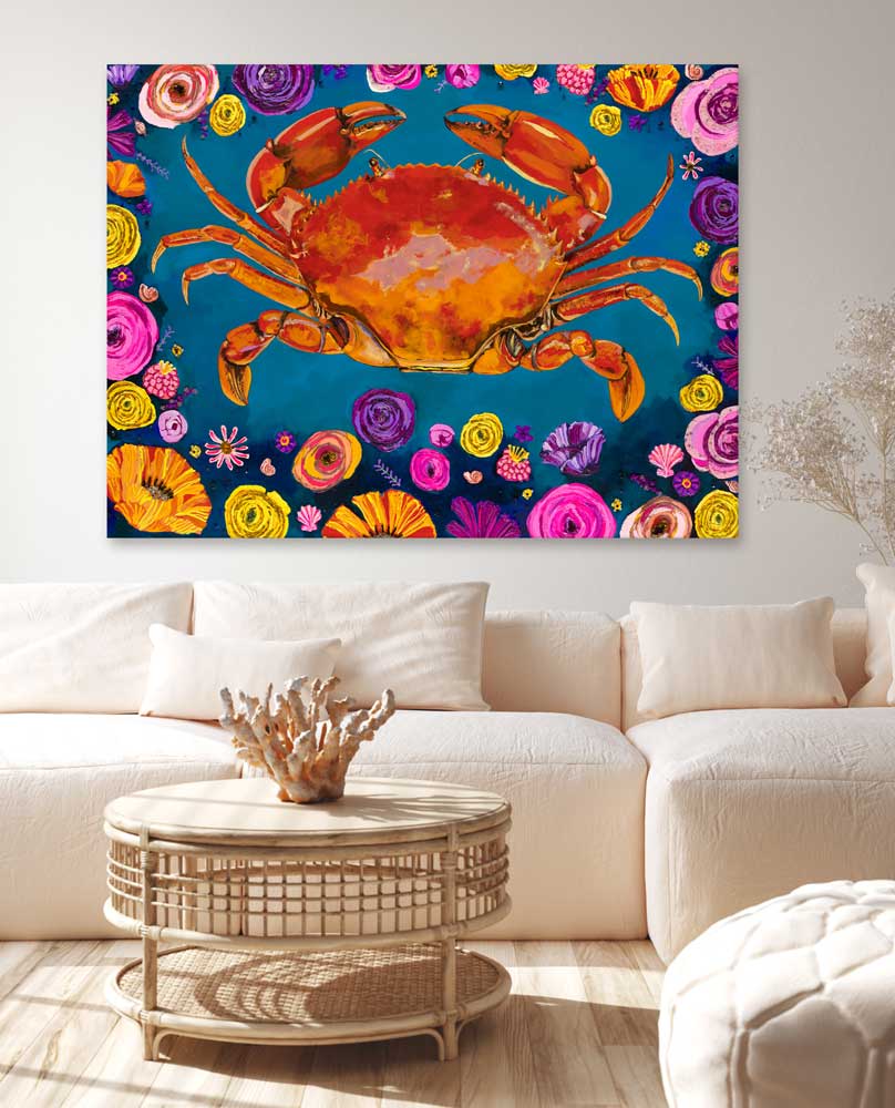 Crab Walk Canvas Wall Art - GreenBox Art