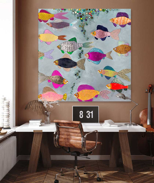 Goldfish Boldfish Canvas Wall Art - GreenBox Art