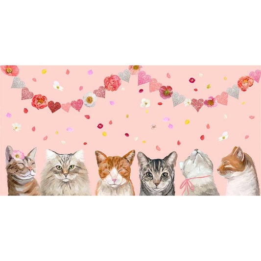 Valentine Cat Group Canvas Wall Art