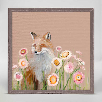 Wildflower Fox Mini Framed Canvas