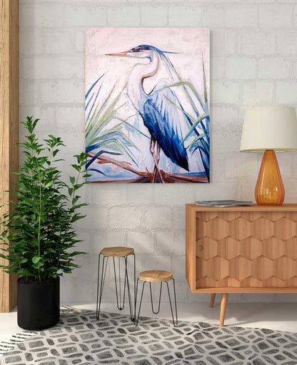 Blue Heron 1 Canvas Wall Art - GreenBox Art