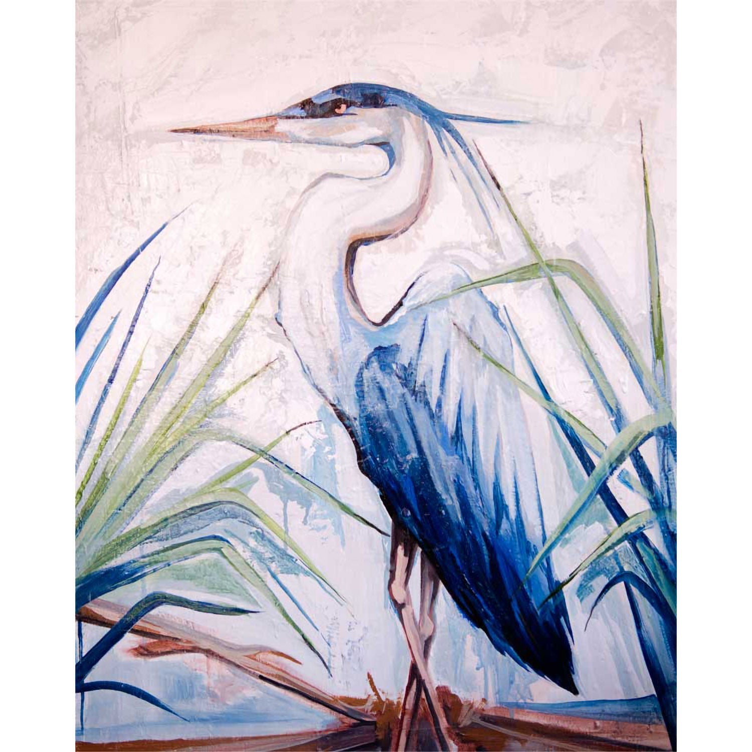 Blue Heron 1 Canvas Wall Art - GreenBox Art