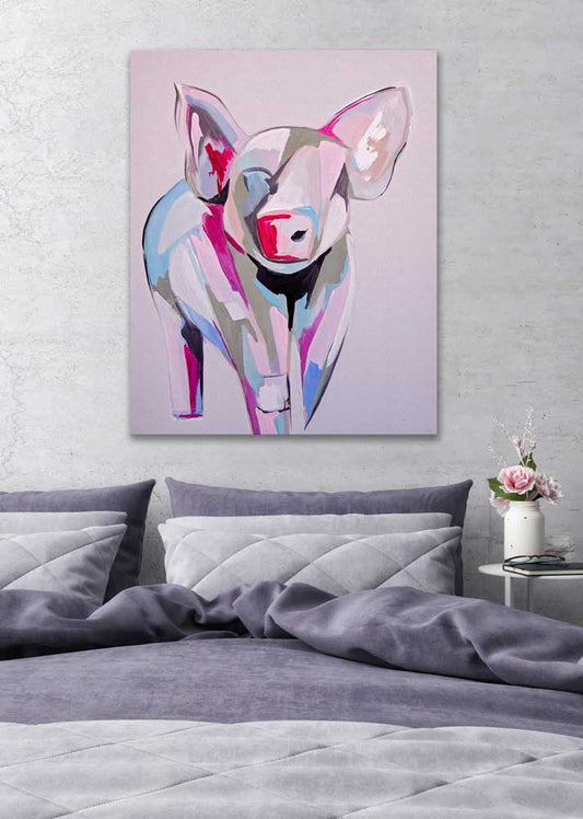Lively Livestock - Pig Canvas Wall Art