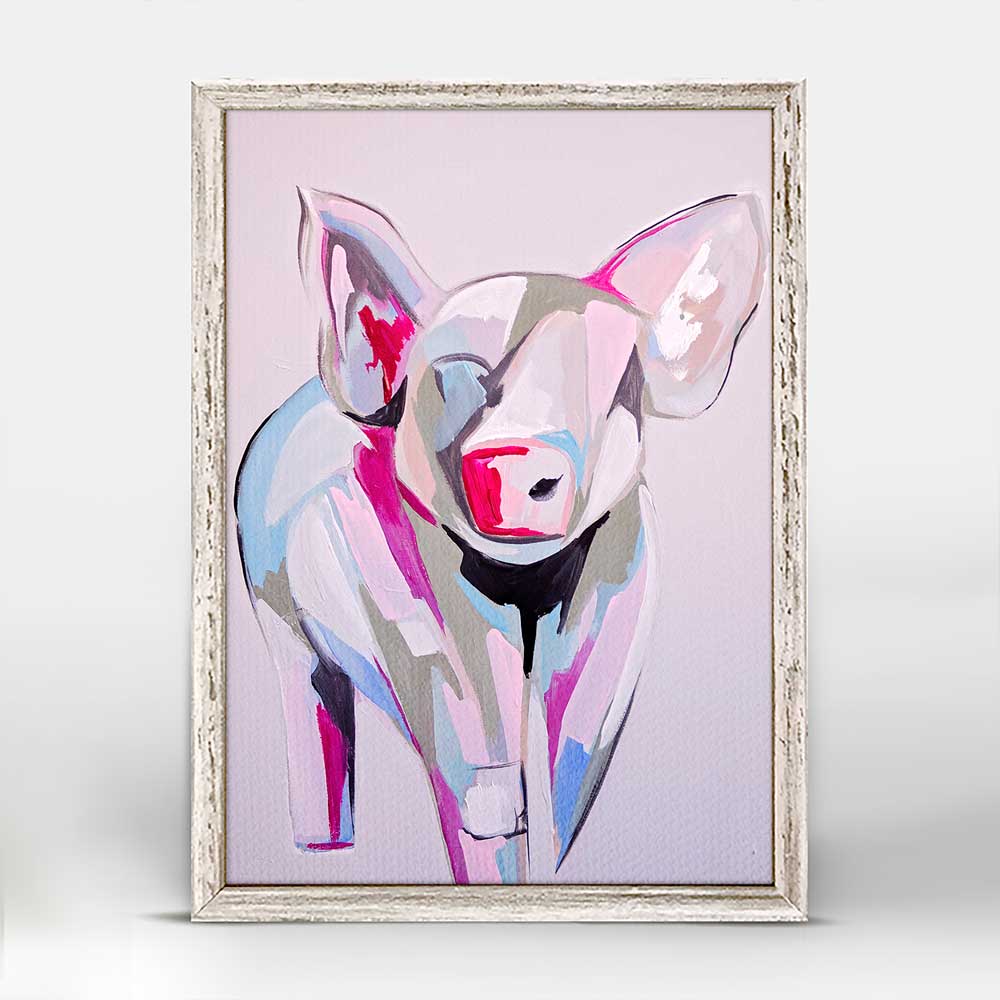 Lively Livestock - Pig Mini Framed Canvas