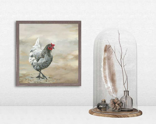 Avian Spotlight - Little Hen Mini Framed Canvas