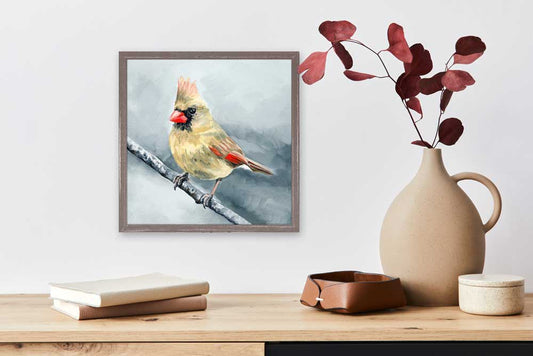 Avian Spotlight - Cardinal Mini Framed Canvas
