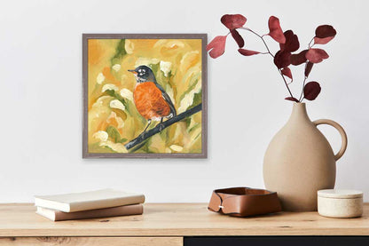 Avian Spotlight - Robin Mini Framed Canvas