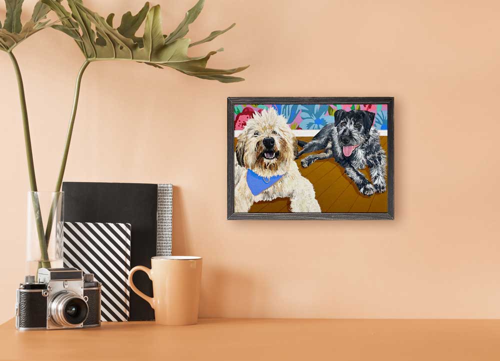 Dog Tales - Monty & Socks Mini Framed Canvas - GreenBox Art