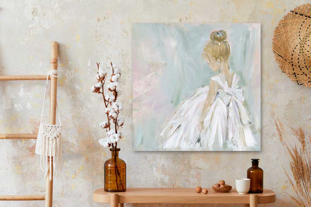 Little White Dress Canvas Wall Art - GreenBox Art