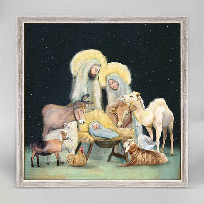 Holiday - Nativity Night Sky Mini Framed Canvas