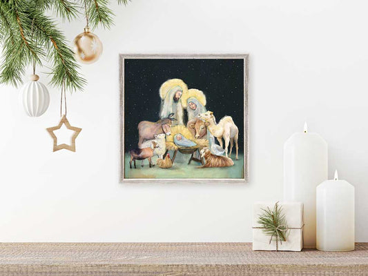 Holiday - Nativity Night Sky Mini Framed Canvas