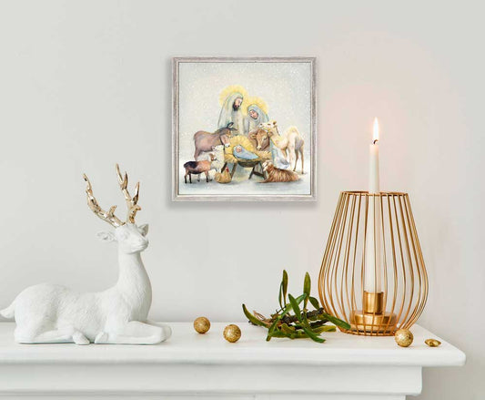 Holiday - Nativity Light Sky Mini Framed Canvas