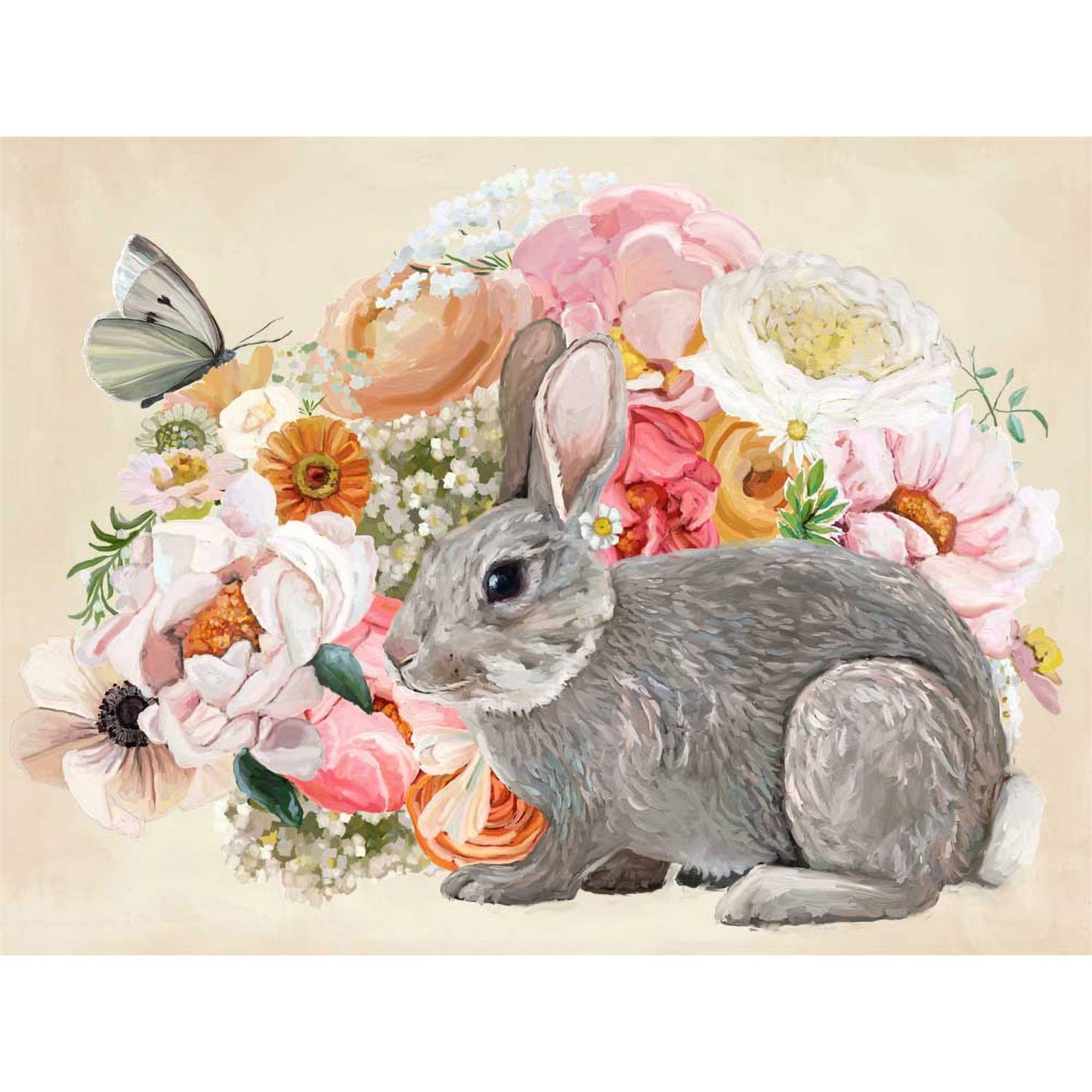 Springtime Bunny Cottontail Canvas Wall Art