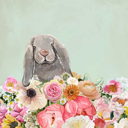 Springtime Bunny Floppy Eared Canvas Wall Art