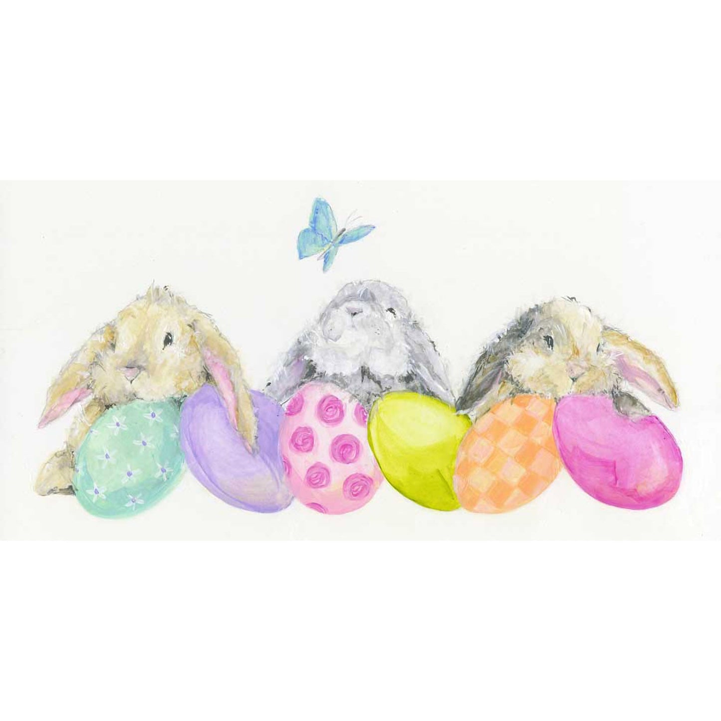 Bunny With Eggs - Narrow Canvas Wall Art