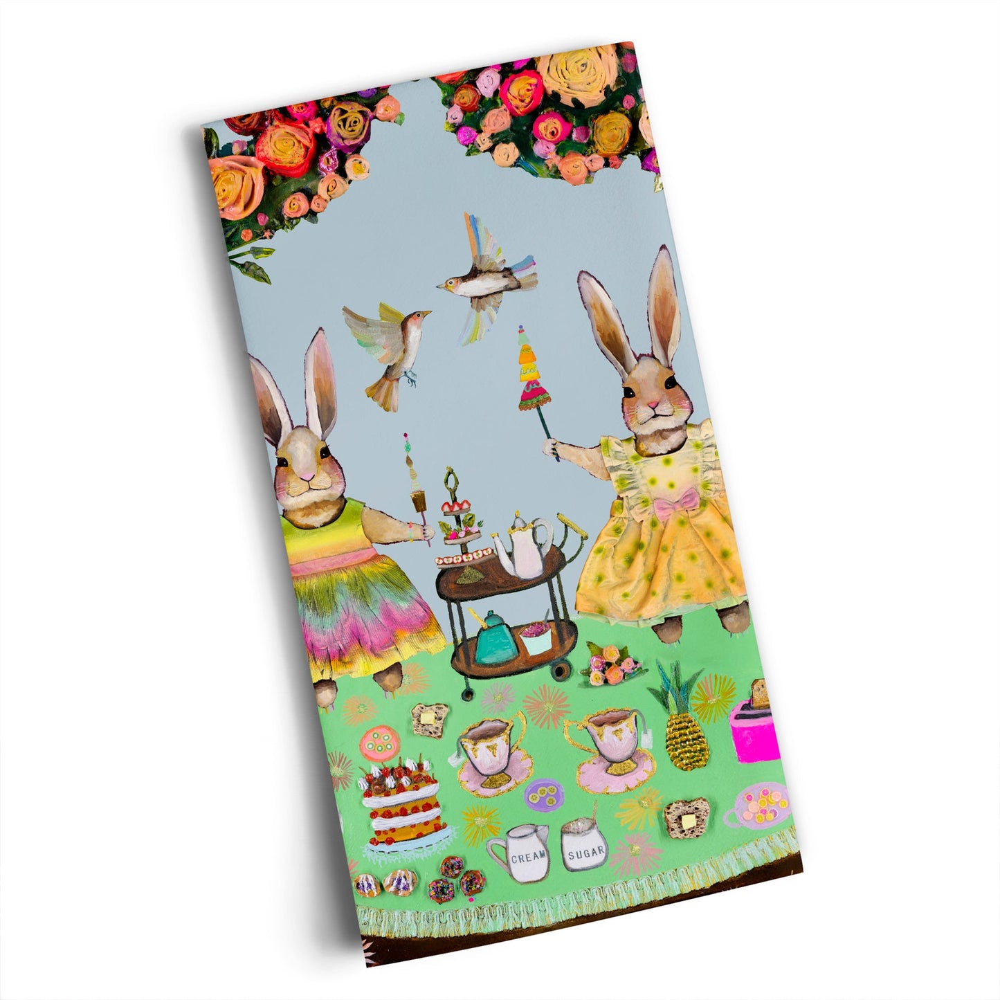Bunny Tea Party Tea Towels - GreenBox Art