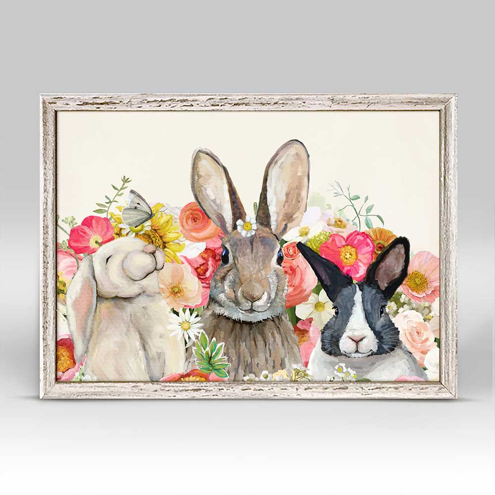 Springtime Bunny Pals Mini Framed Canvas - GreenBox Art