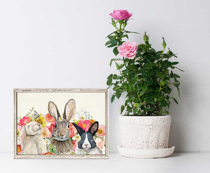 Springtime Bunny Pals Mini Framed Canvas - GreenBox Art