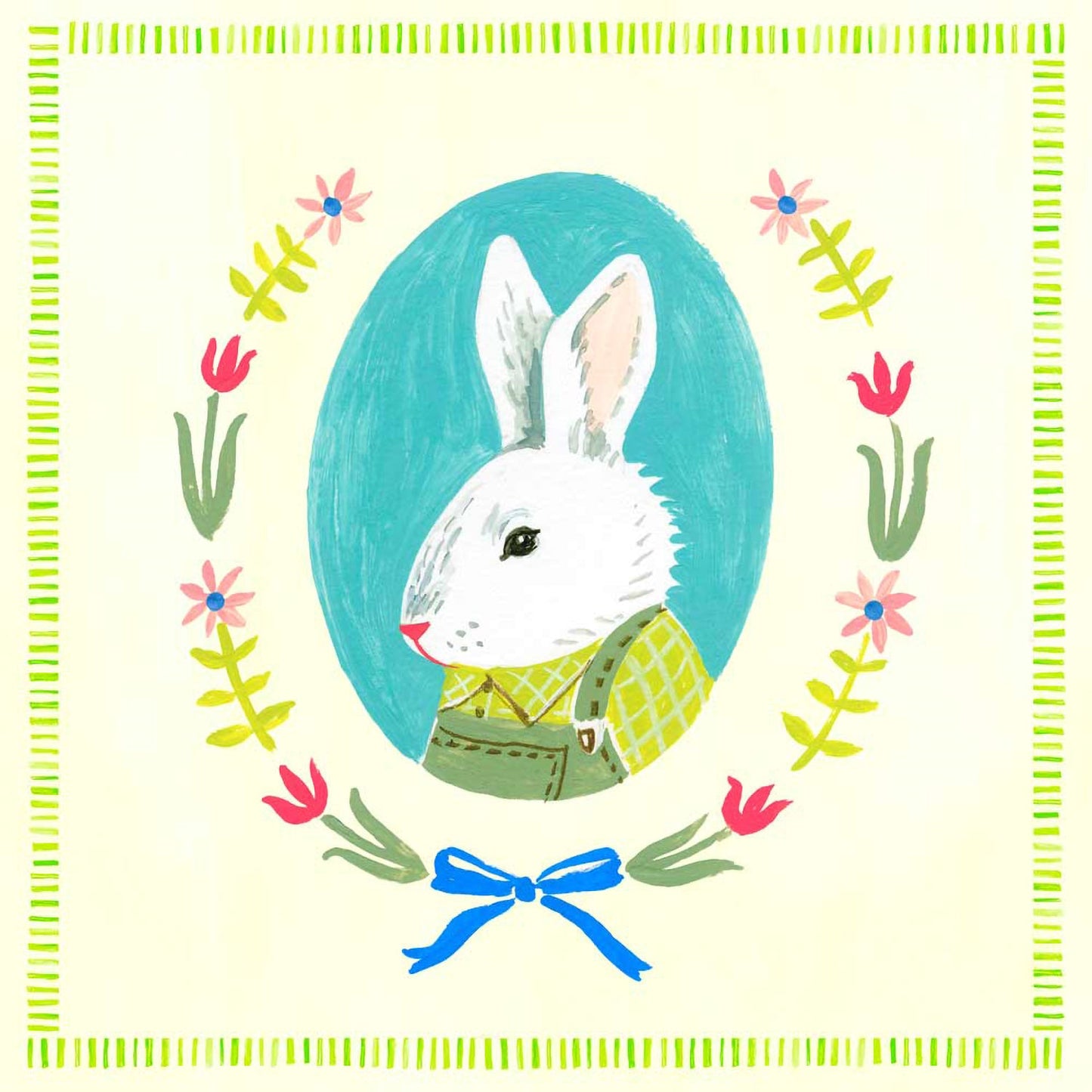 Portraits Of The Spring - Rabbit Canvas Wall Art