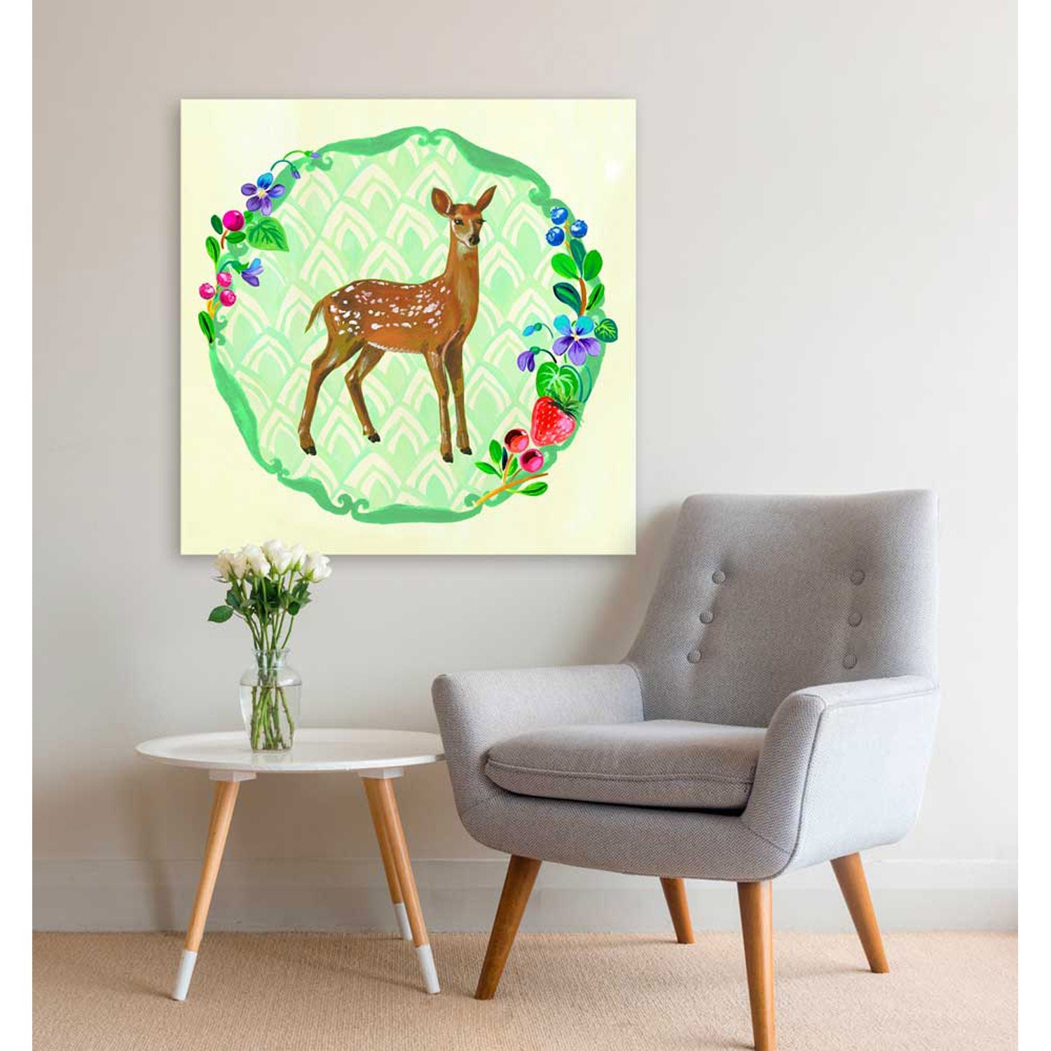 Portraits Of The Woodland - Deer Canvas Wall Art - GreenBox Art