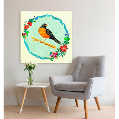 Portraits Of The Woodland - Robin Canvas Wall Art - GreenBox Art