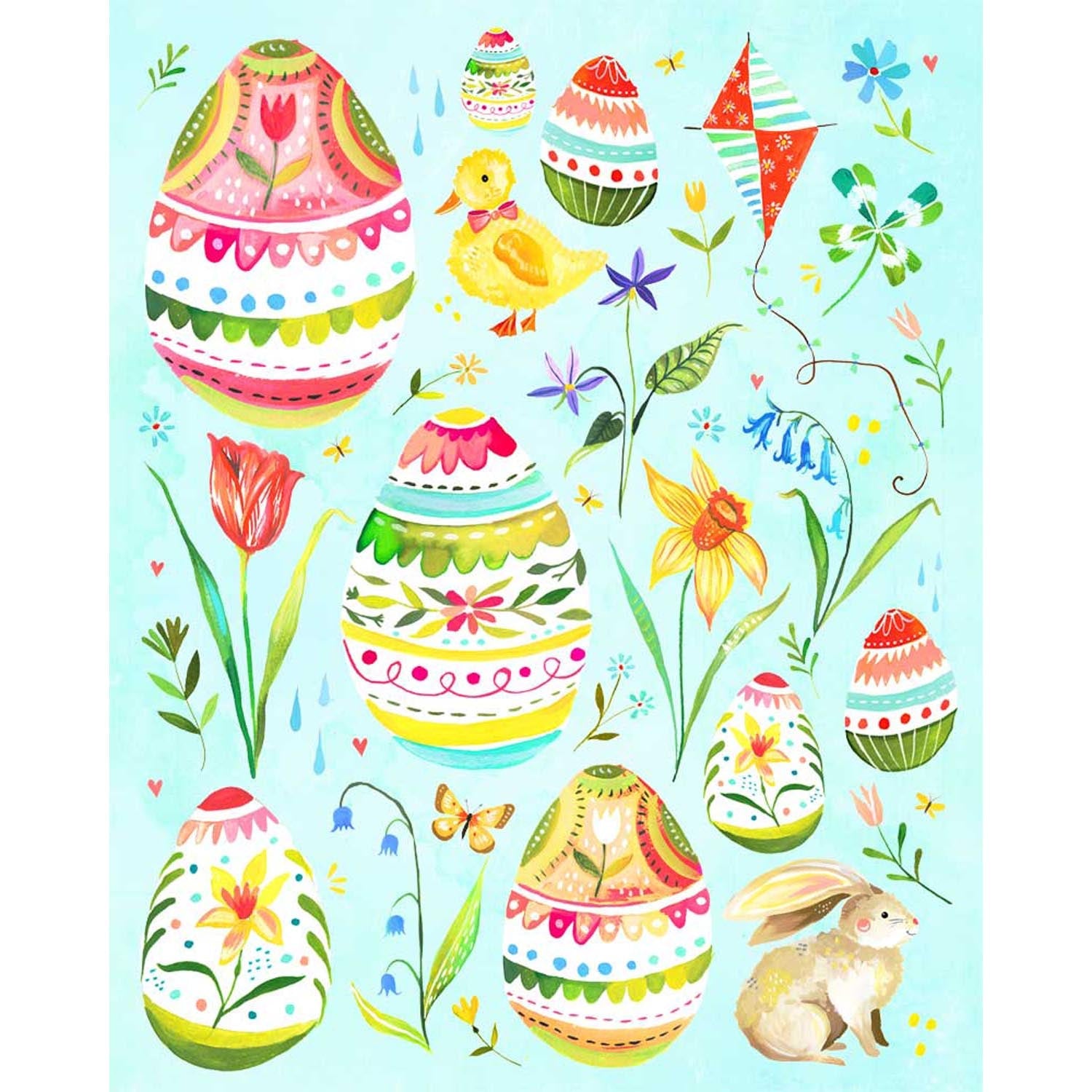 Easter Eggs Canvas Wall Art - GreenBox Art