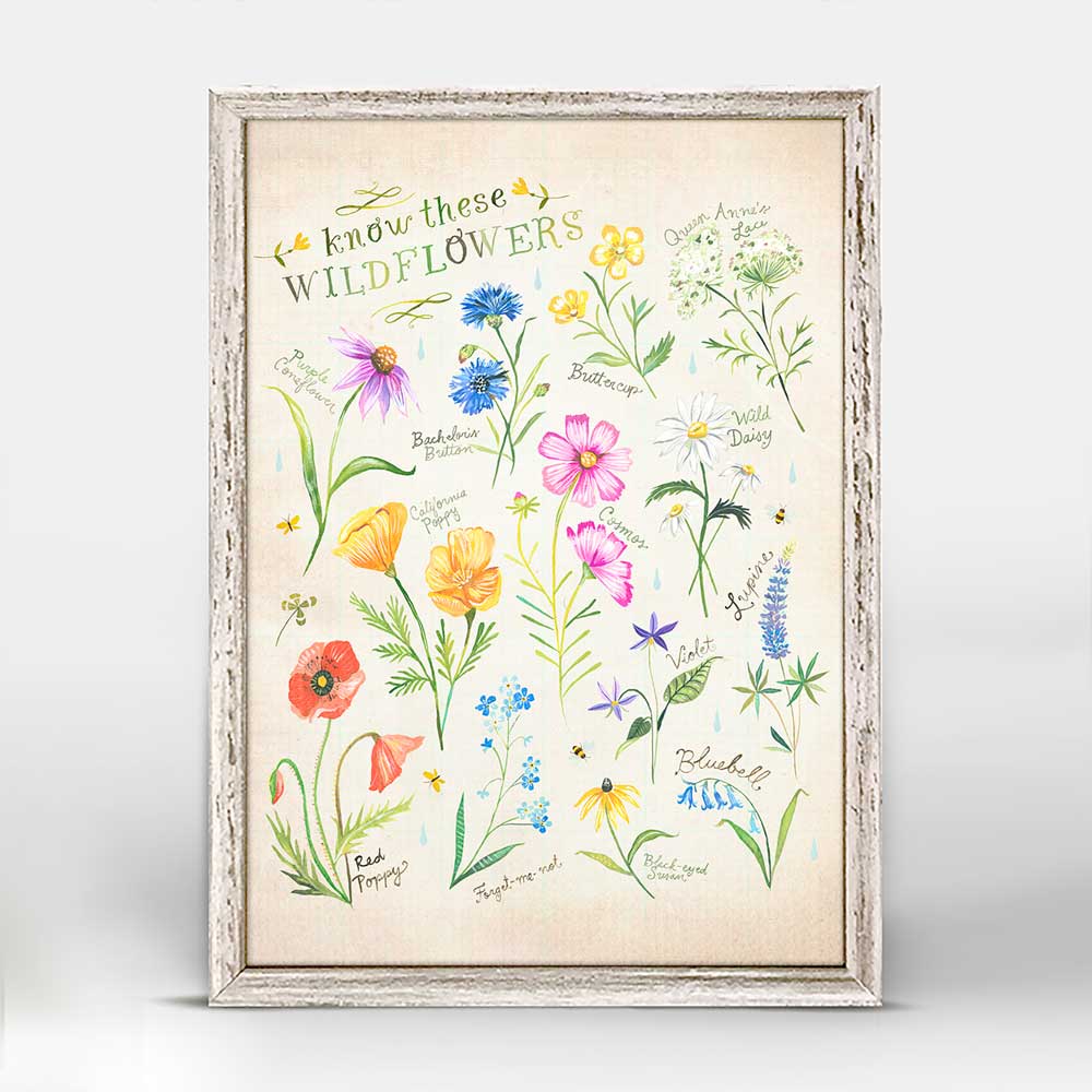 Wildflower Chart Mini Framed Canvas - GreenBox Art