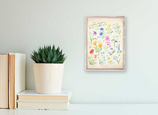 Wildflower Chart Mini Framed Canvas - GreenBox Art