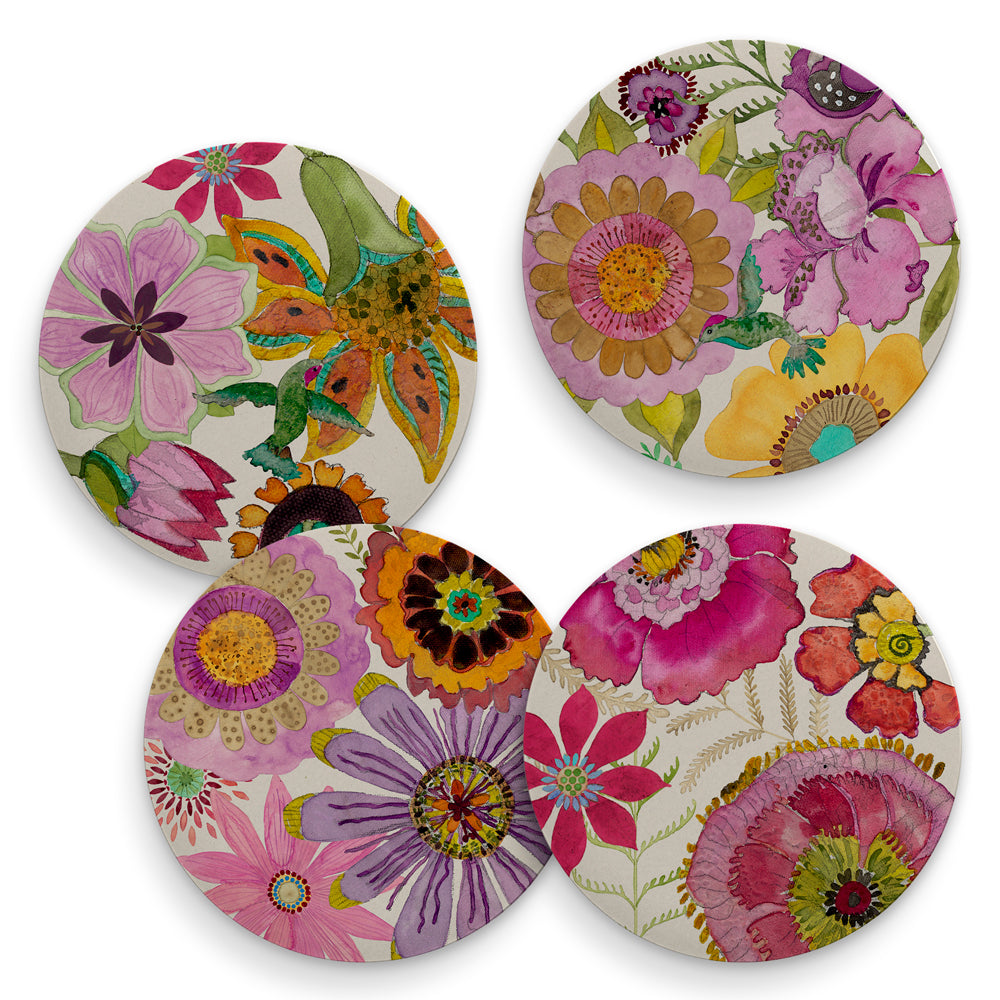 Wall Flowers - Set of 4 Coaster Sets
