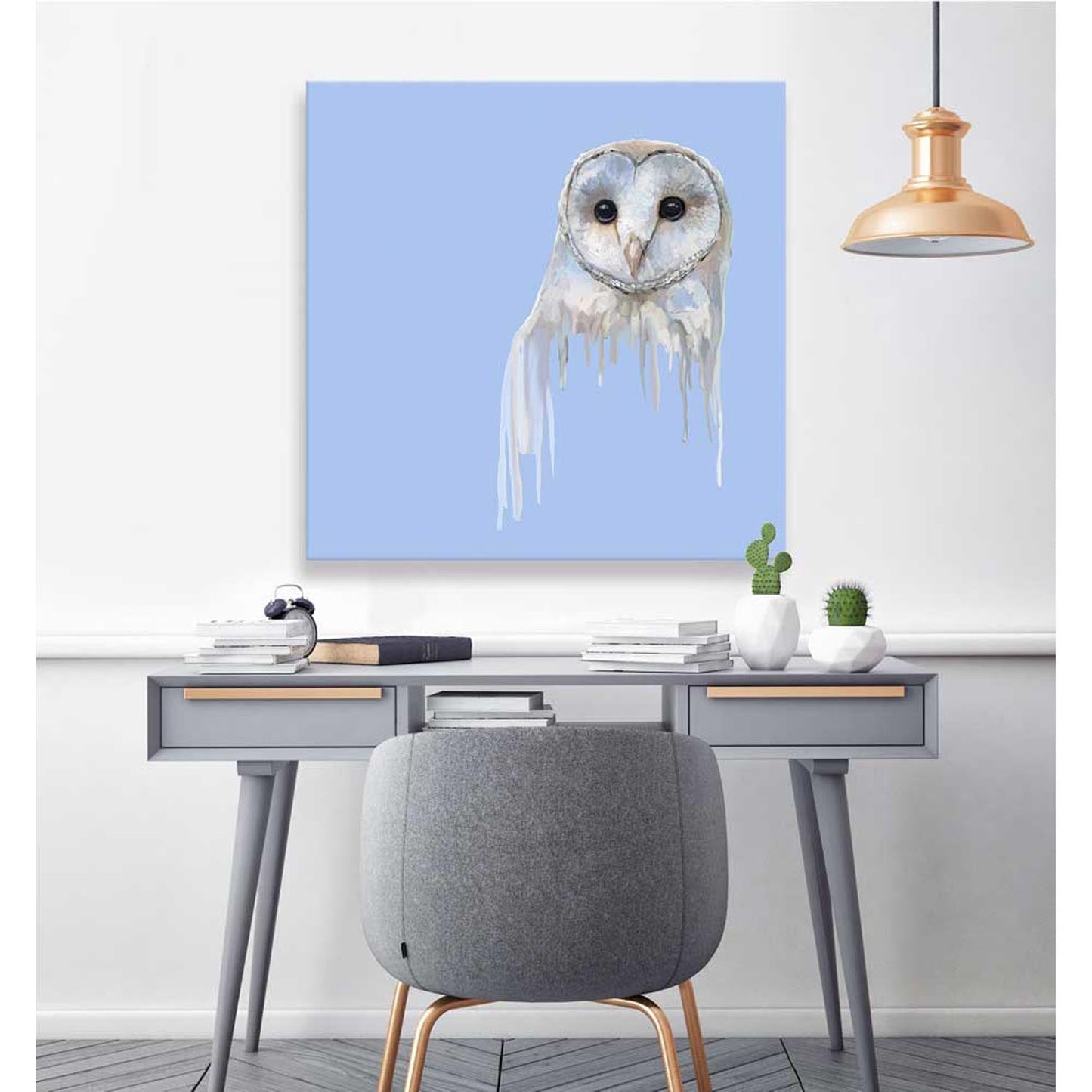 Drippy Owl Canvas Wall Art - GreenBox Art