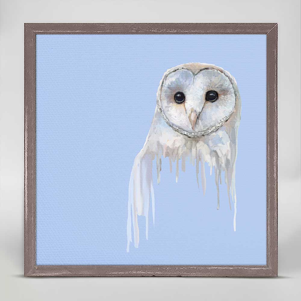 Drippy Owl Mini Framed Canvas - GreenBox Art