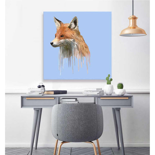 Drippy Fox Canvas Wall Art - GreenBox Art