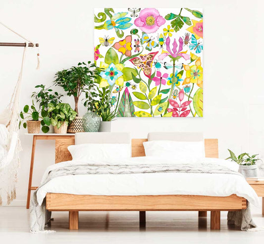 Bugs And Blooms Canvas Wall Art