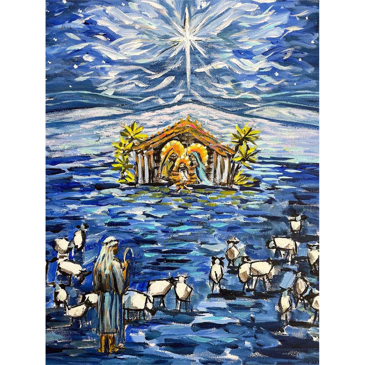 Holiday - Nativity With Shepherd Canvas Wall Art