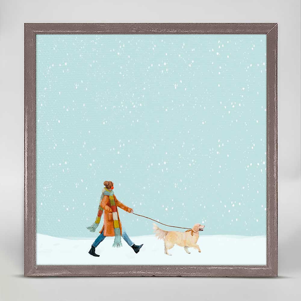 Winter Walks - Golden Mini Framed Canvas - GreenBox Art