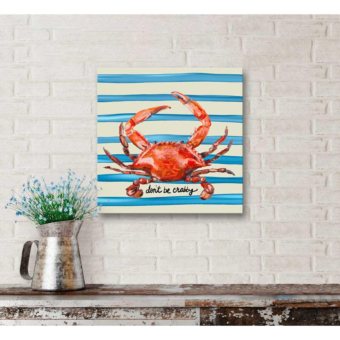 Don't Be Crabby Canvas Wall Art - GreenBox Art