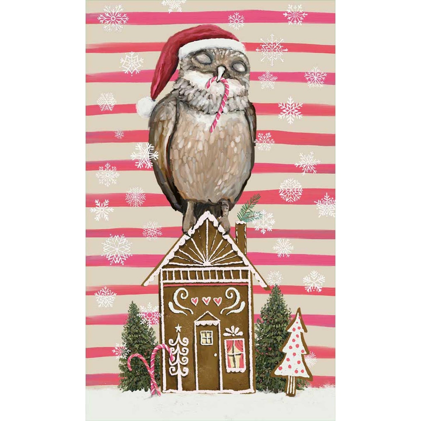 Holiday - Gingerbread Owl Canvas Wall Art - GreenBox Art