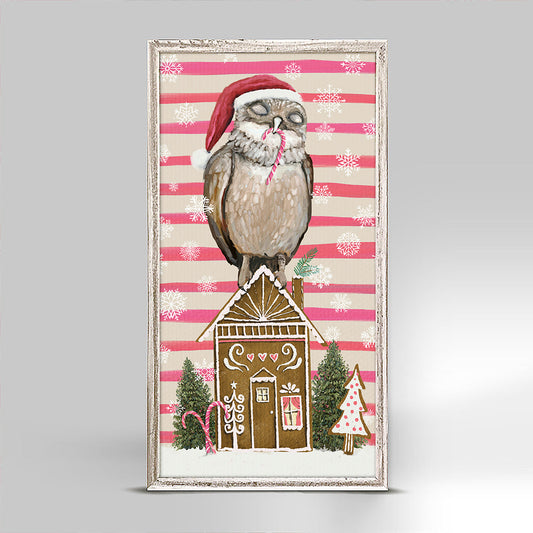 Holiday - Gingerbread Owl Mini Framed Canvas - GreenBox Art