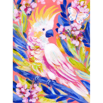 Birdsong In Coral 1 Canvas Wall Art