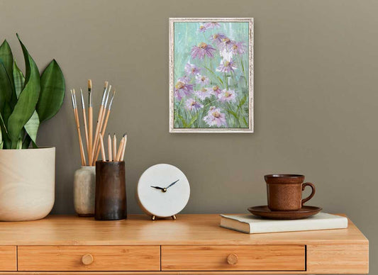 Purple Coneflower Mini Framed Canvas - GreenBox Art